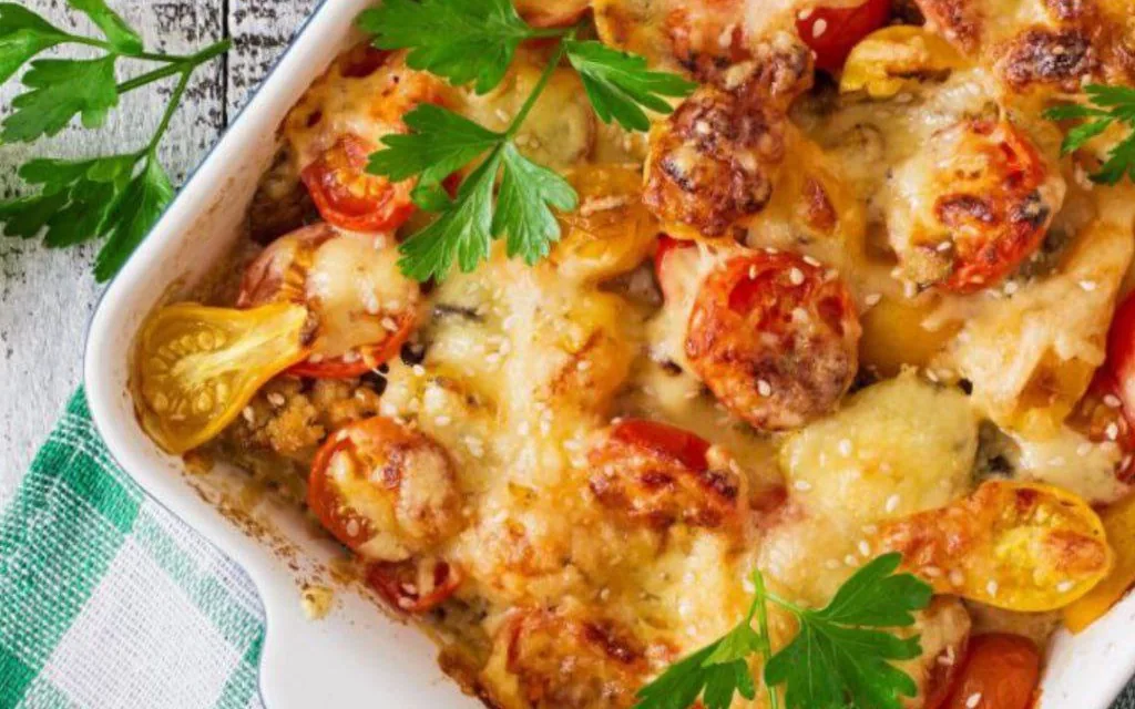 Запеканка с колбасками и картофелем
